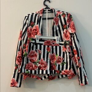 Floral Striped Women's Jacket